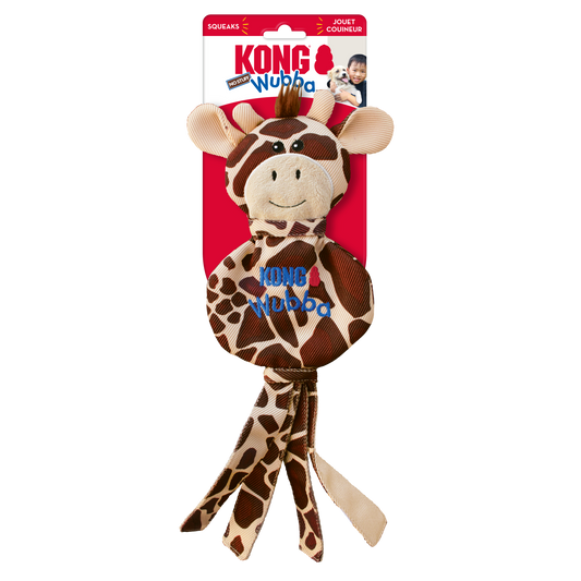Kong Wubba No Stuff Durable Giraffe Tug with squeaker