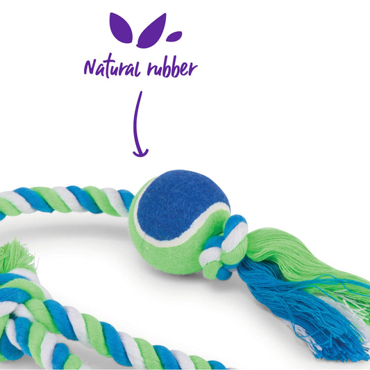 Twisted Rope Sling Tennis Ball Dog Toy