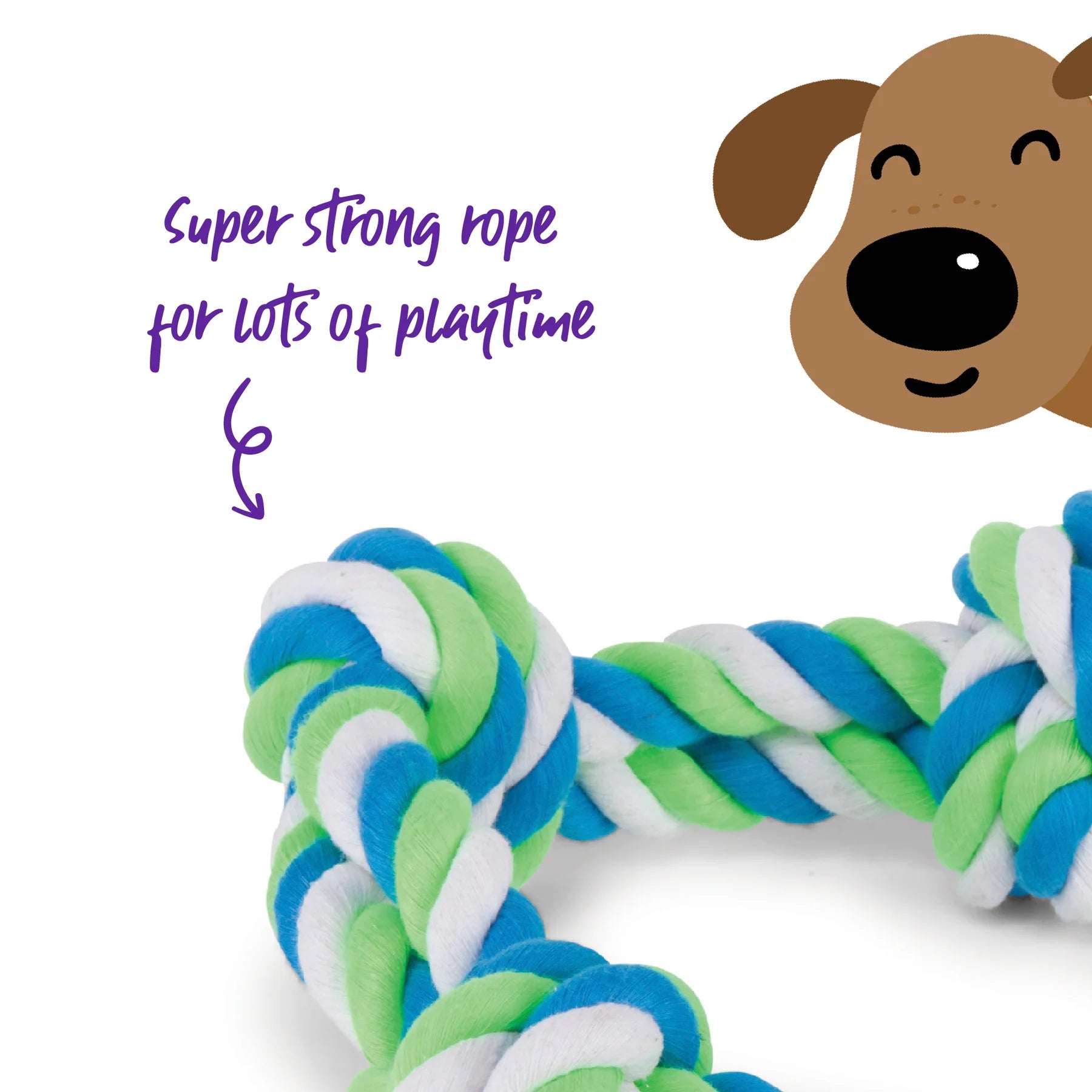 Twisted Rope 3 Knot Tug Dog Toy