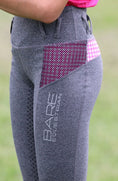 Load image into Gallery viewer, BARE Youth Performance Riding Tights - Grey with Pink Houndstooth
