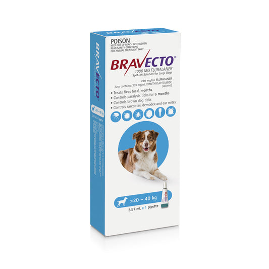 Bravecto Flea & Tick Spot-On For Large Dogs Blue