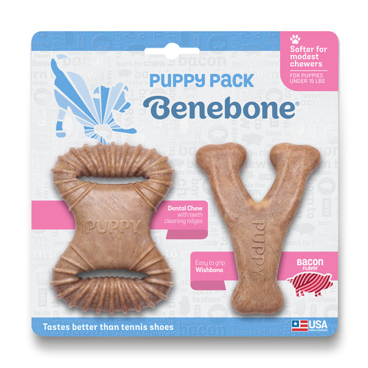 Benebone Puppy 2 Pack Dental Chew / Wishbone Bacon