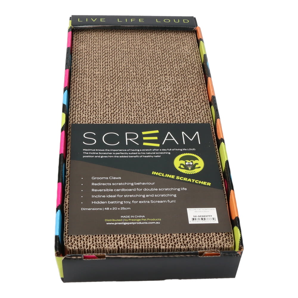 Scream INCLINE CAT SCRATCHER Loud Multicolour 48x20x25cm