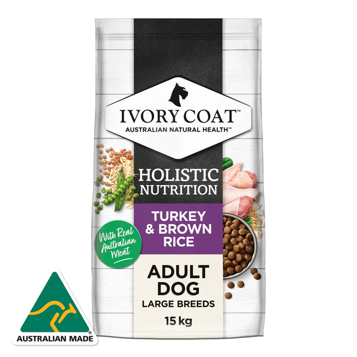 Ivory Coat Holistic Nutrition Large Breed Turkey & Brown Rice 15kg