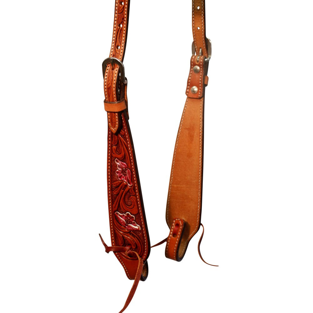 Fort Worth Pink Floral One Ear Headstall