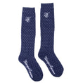 Load image into Gallery viewer, Huntington Knee High Riding Socks - Navy/Polka Dot
