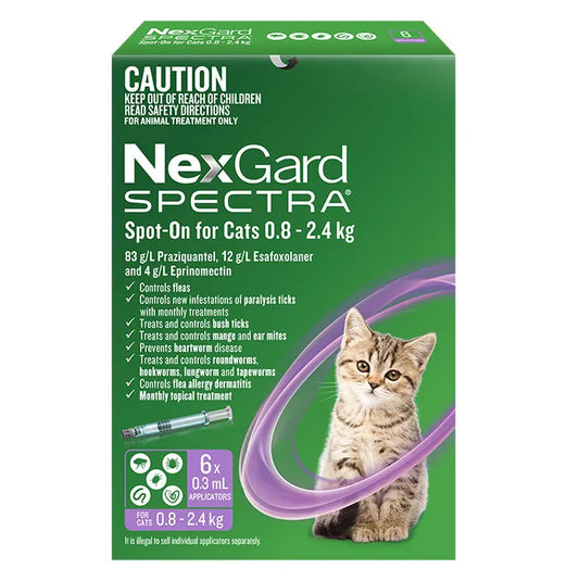Nexgard Spectra for Spot-On for Cats .8 - 2.4kg (6 pack)