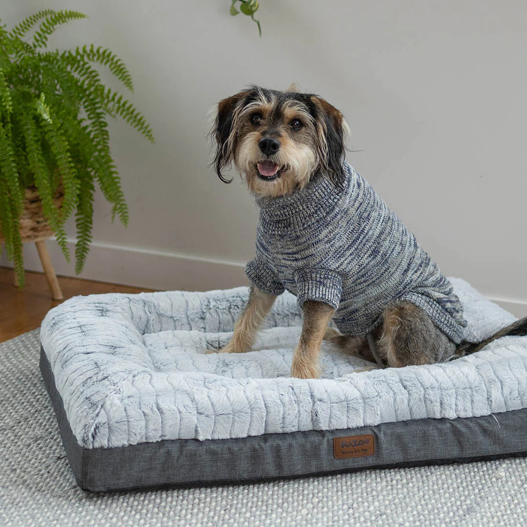 Hazy Grey Roll Neck Dog Jumper