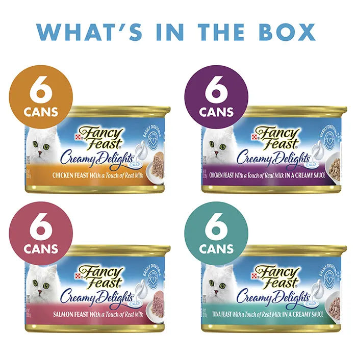 Fancy Feast Creamy Delight Variety Adult Cat Food 85g 24PK