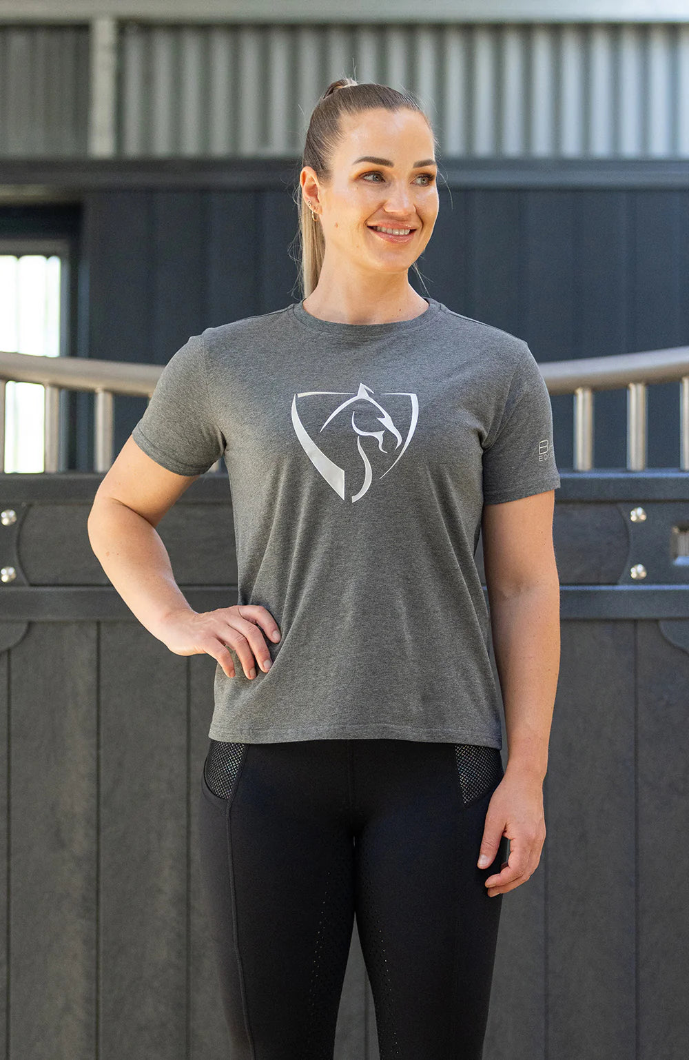 BARE Silver Logo T-Shirt - Dark Grey