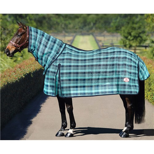 PVC Shade Mesh Horse Rug Combo Turquoise/Navy