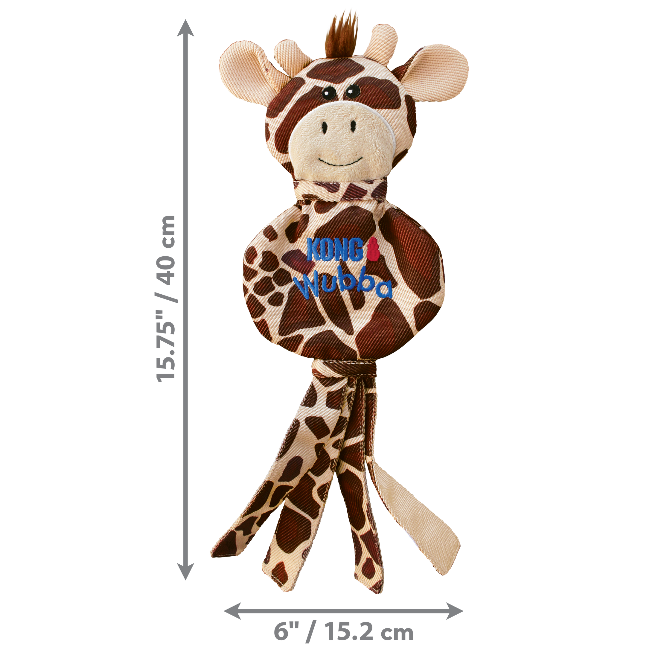 Kong Wubba No Stuff Durable Giraffe Tug with squeaker