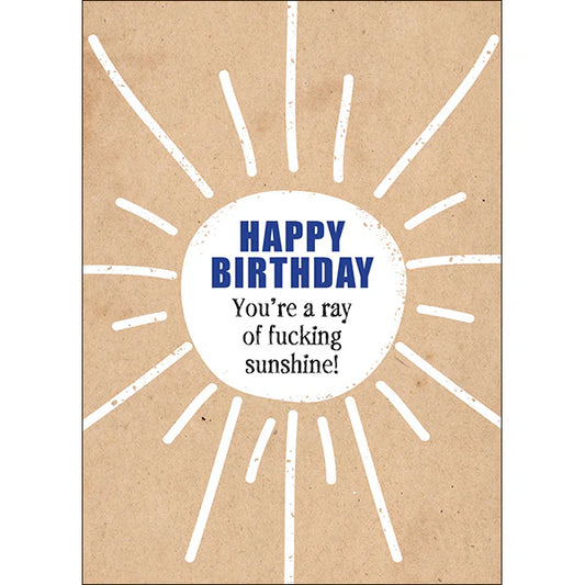 Defamations - Ray of sunshine rude birthday card