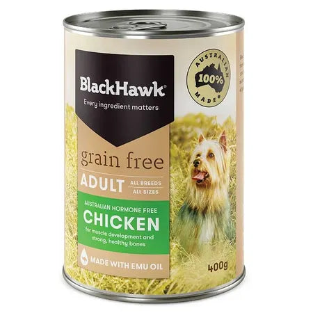 Black Hawk Grain Free Holistic Dog Food Chicken 400g can