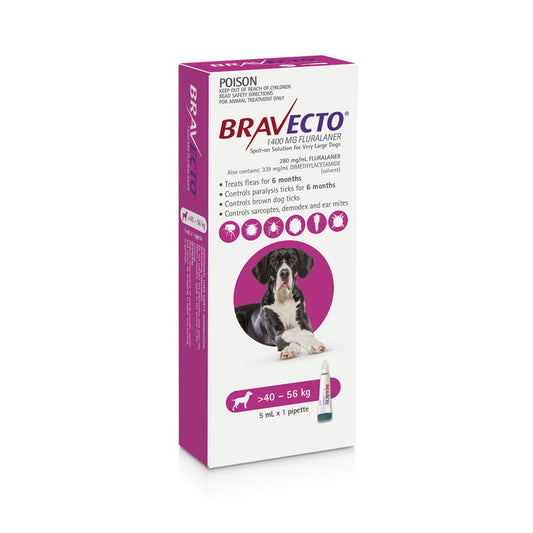 Bravecto Flea & Tick Spot-On For Extra Large Dogs Pink