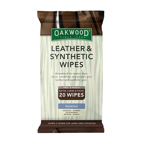 Oakwood Leather & Synthetic Wipes X 20