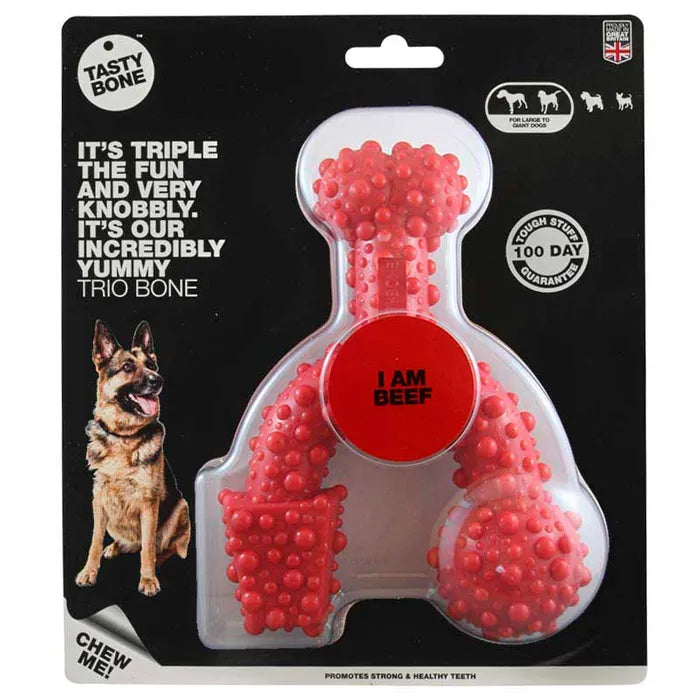 Tasty Bone Nylon Trio Bone For Dogs - Beef