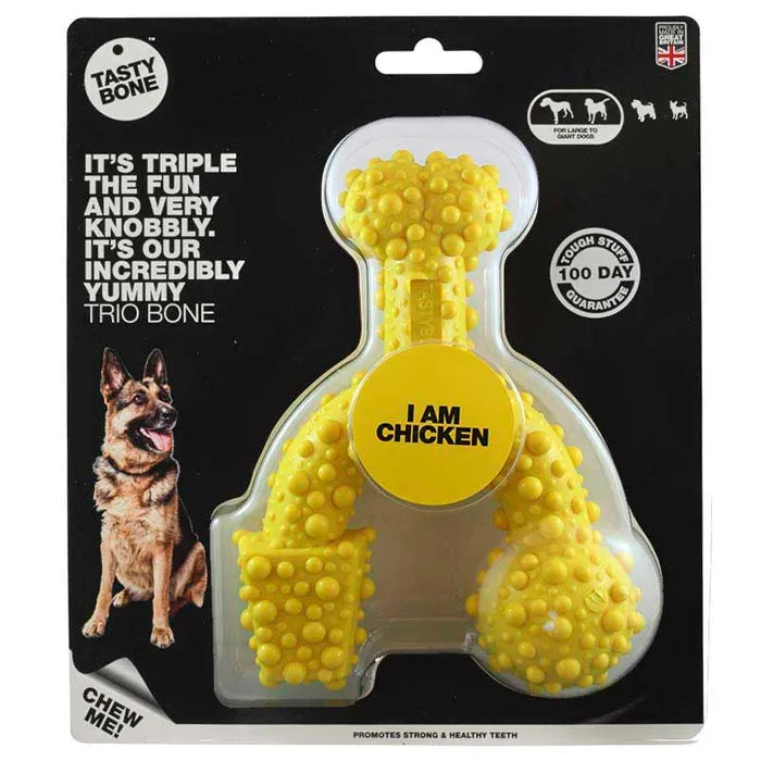 Tasty Bone Nylon Trio Bone For Dogs - Chicken