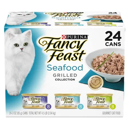Fancy Feast Classic Seafood Grilled Cat Food Can 85gx24