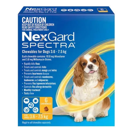 Nexgard Spectra for Dogs 3.6-7.5KG (6pk)