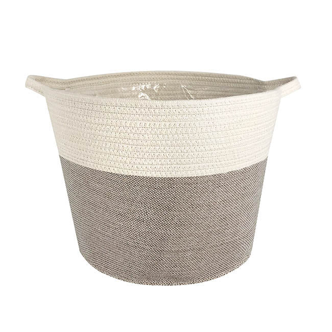 Phuket Woven Planter White & Grey