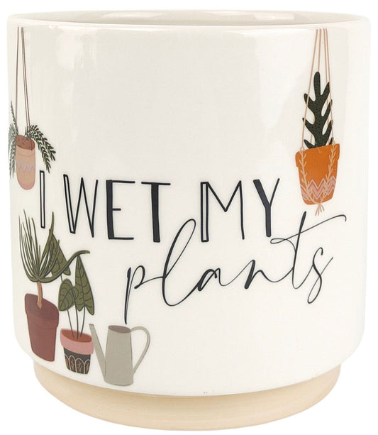 I Wet My Plants Pun Planter